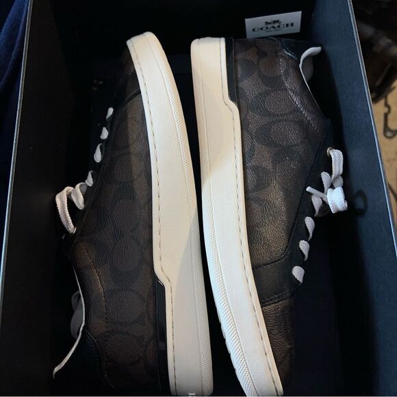 Coach Mahogany Black Clip Low Top Sneaker In Signature Canvas Size 10 NEW IN BOX - Picture 8 of 10